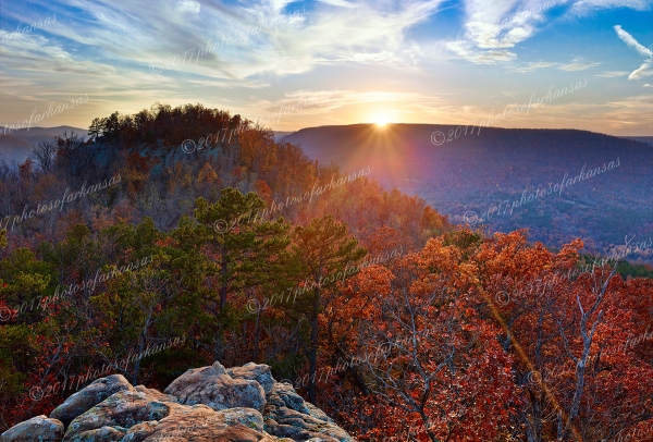 18 Sunset At Sams Throne In The Arkasnas Ozarks - Professional Arkansas Ozark Gallery No 3 photography by Paul Caldwell